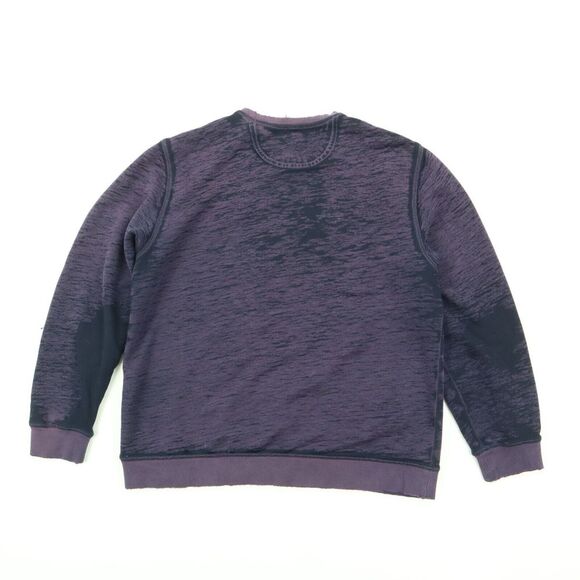 IZOD Men's Thrashed Paper Thin Burnout Crewneck Sweatshirt Purple M Medium - Picture 2 of 8